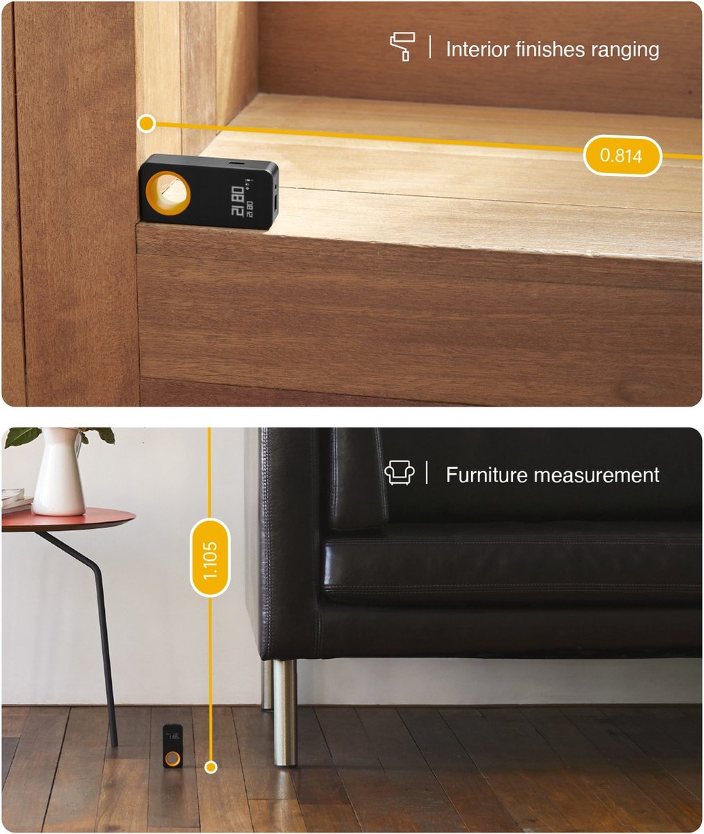 Laser Measure - 30m - Bluetooth - OLED Display - Rechargeable