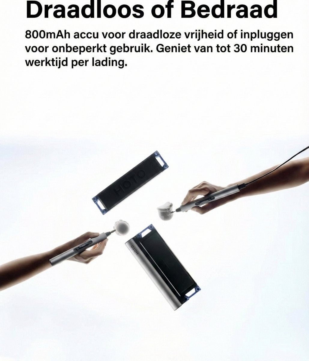HOTO SnapBloq - Mini Roterende Tool - Graveerpen - 22.000 RPM - 38 Accessoires - Draadloos