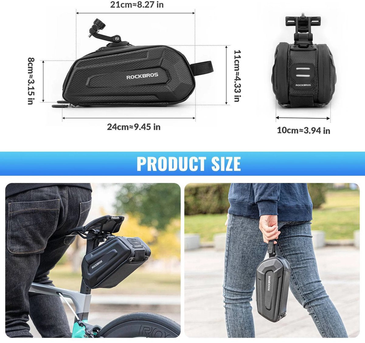 Bike Saddle Bag for Mountain & Racing Bikes - 1.8 Liter