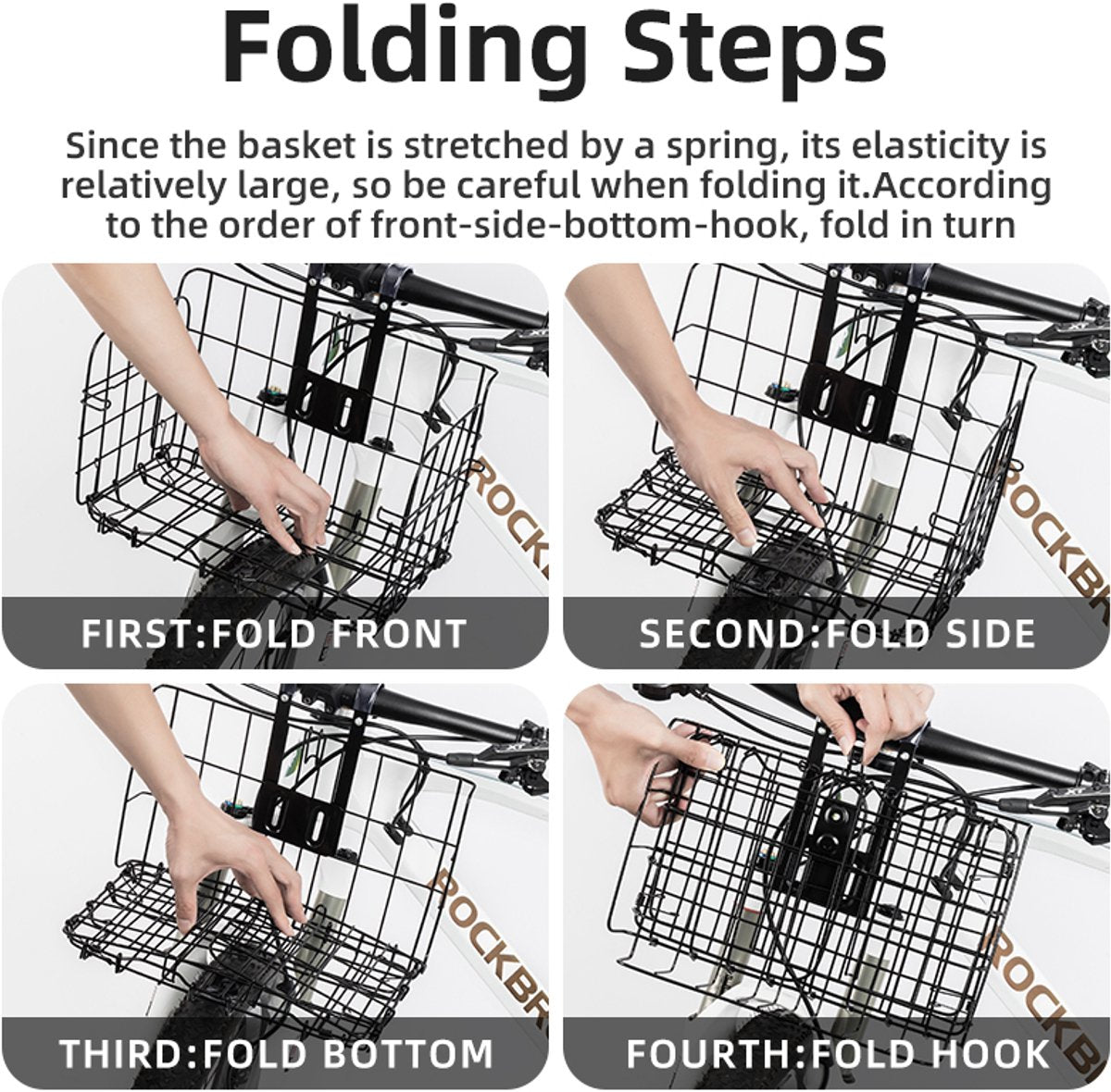 Foldable Bike Basket for Front and Back - Easy Removable