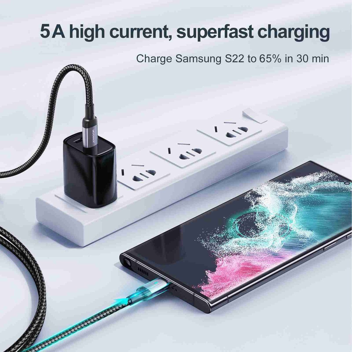 JOYROOM USB C naar USB C Kabel 1.2m 100W PD Zwart