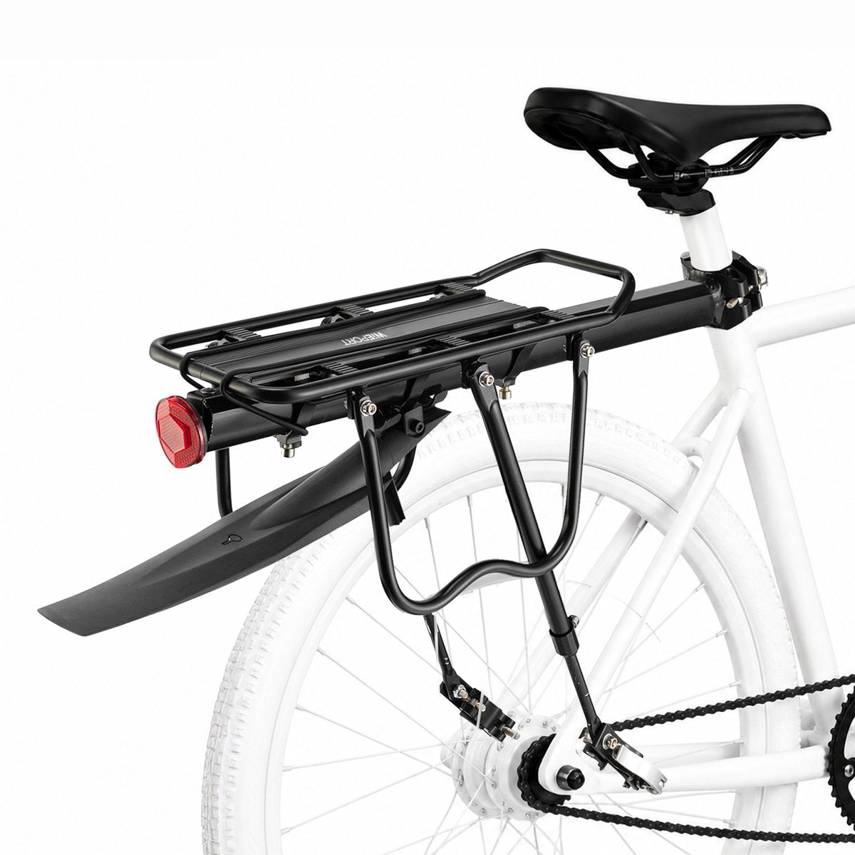 Wieport Fietsbagagedrager Mountainbike 24-29 inch - Zwart met Spatbord en Reflector