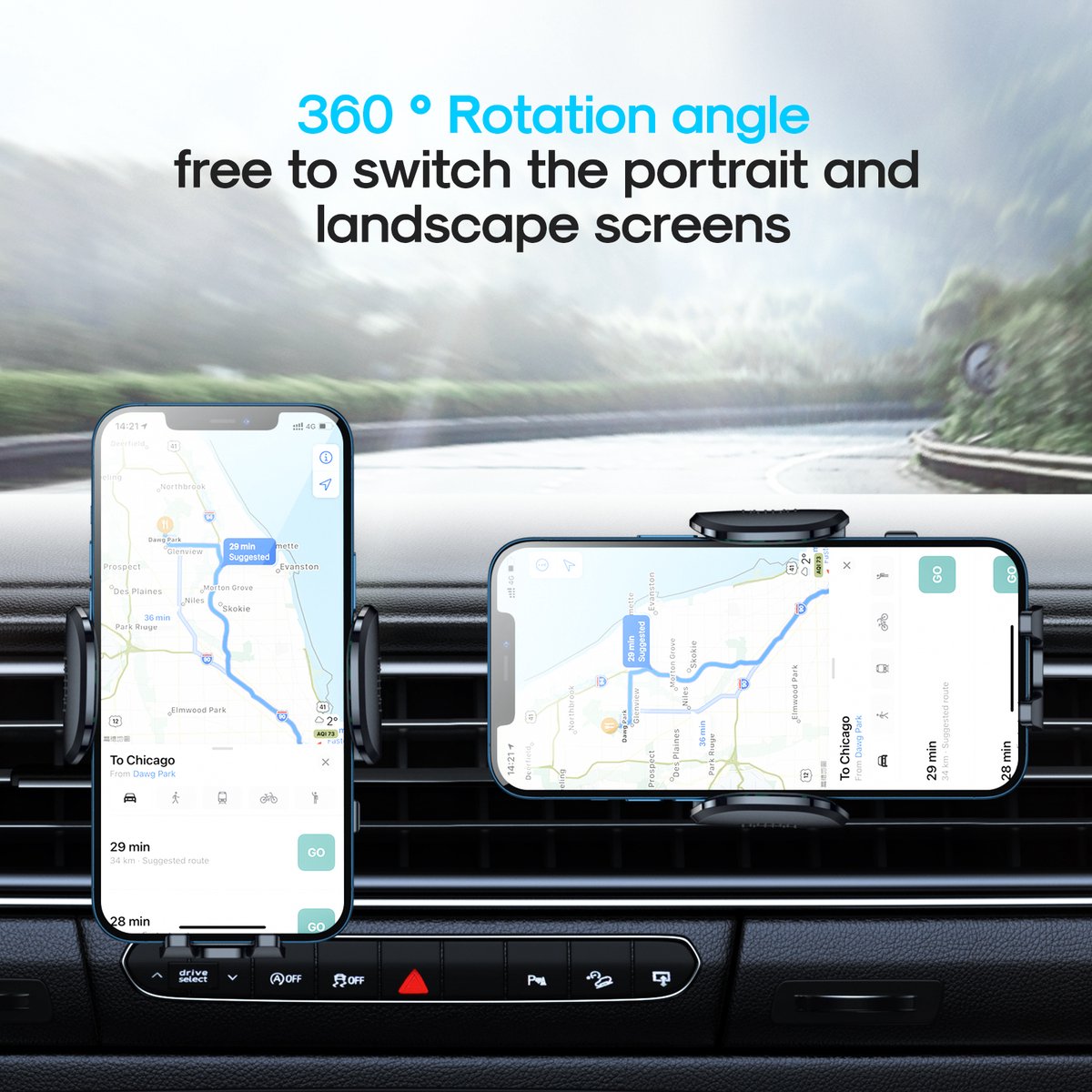 Joyroom - Telefoonhouder Auto Ventilatierooster - 360° Roterend - Zwart