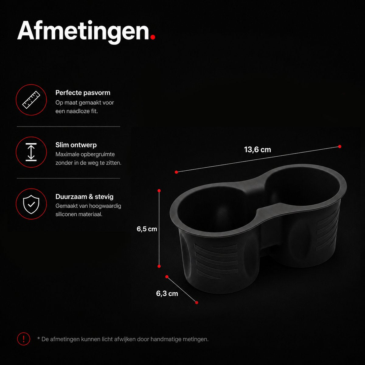 Wieport Silikon Becherhalter für Tesla Model 3 2024+ - Waschbar - Schwarz