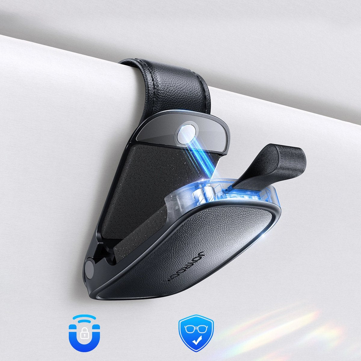 Joyroom Zonnebrilhouder voor Auto - Magnetische Clip - Zwart