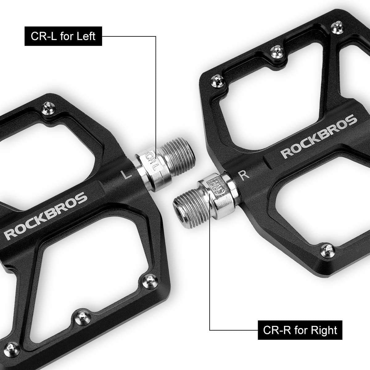 ROCKBROS Fietspedalen 9/16" - Aluminium Antislip, Ultralicht - Zwart