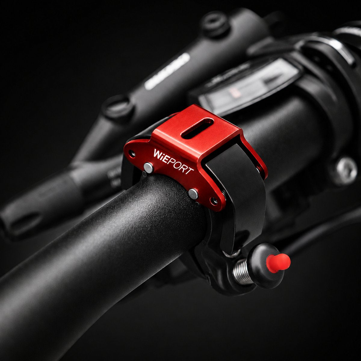 Wieport Compact Bicycle Bell - Powerful Sound - Stainless Steel Aluminum - Universal Mounting - Red