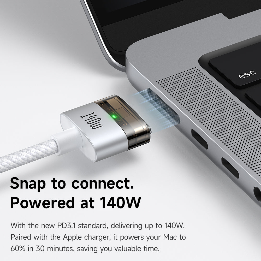 USB C to MagSafe 3 Cable 140W - Macbook - 2 Meter