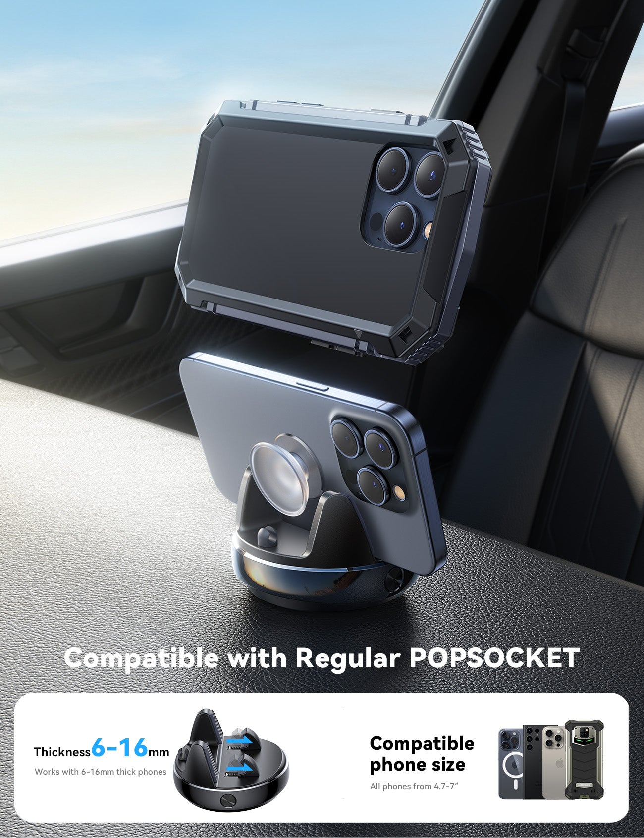 Dashboard Phone Holder 360 degrees turnable
