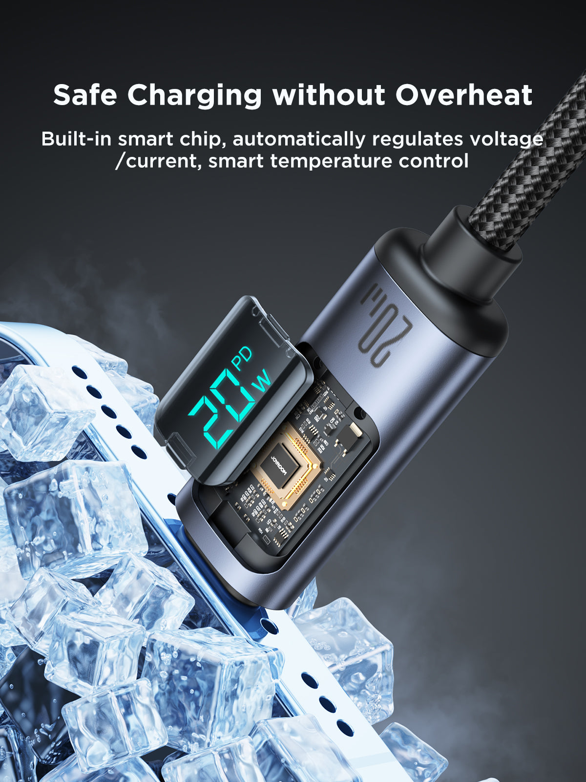 USB C to Lightning Cable - 20W Fast Charger with Display