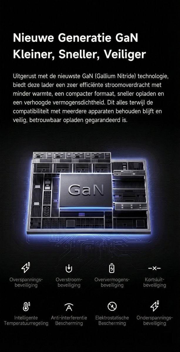 3in1 Oplader met Uittrekbare USB C Kabel - Snellader 35W