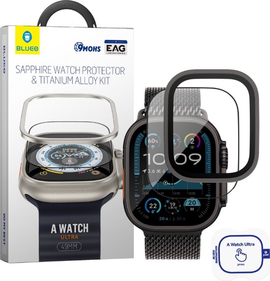 49mm screen protector - Apple Watch Ultra 3/2/1 - Black Titanium & Sapphire glass