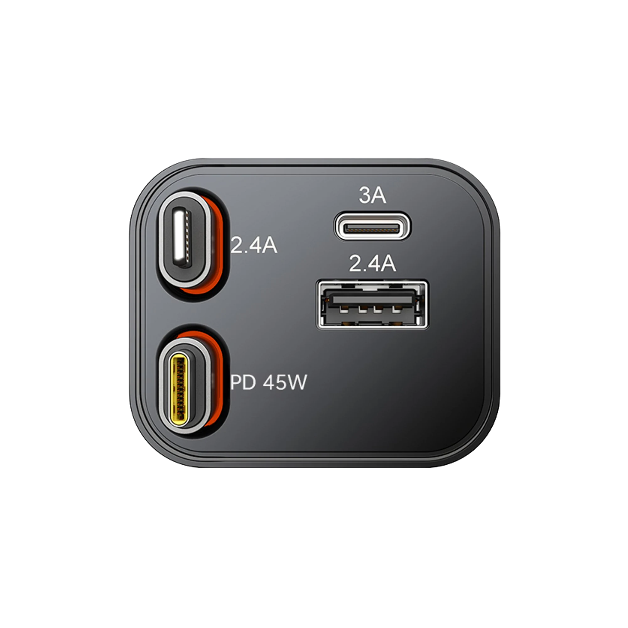 4in1 Car Charger 65W with Retractable USB C & Lightning Cable