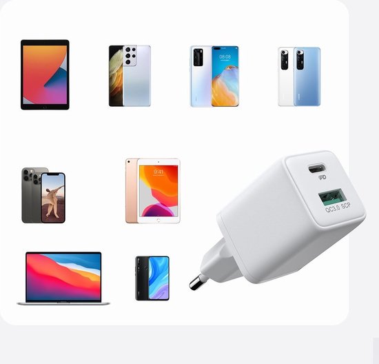JOYROOM Mini USB C en USB A Adapter - 30W Snellader - Wit