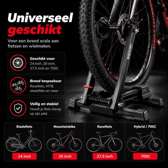 Wieport Bicycle Stand for up to 27.5 inch - Foldable for Road Bike and MTB
