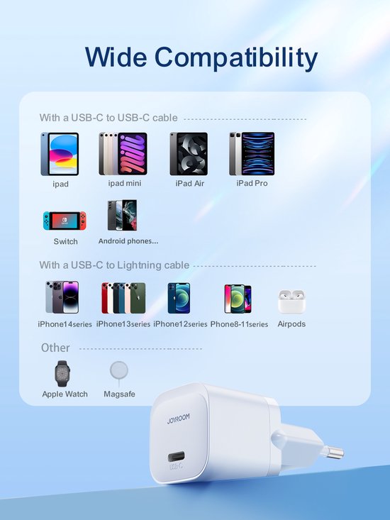 JOYROOM 20W USB C Oplader - Compact en Snel