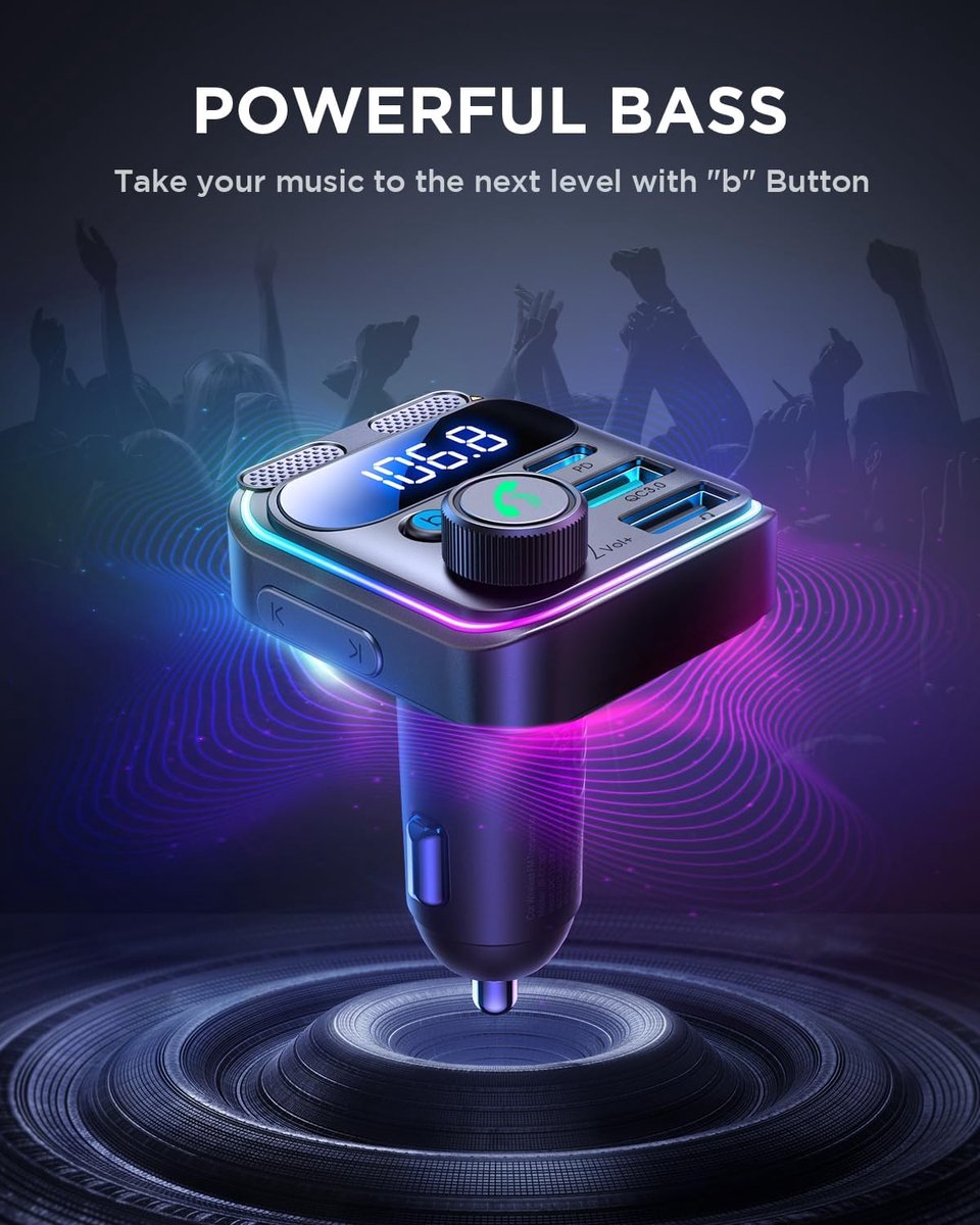 Car FM Transmitter - Bluetooth - 81W Fast Charger