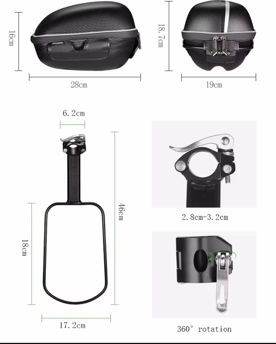 Zadeltas Fiets - 5 Liter - Waterdicht