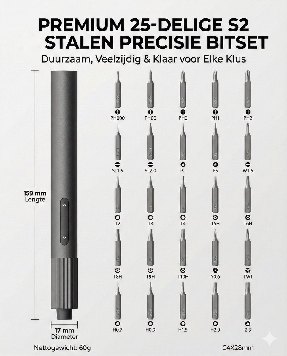 Pro - Elektrische Schroevendraaier Set