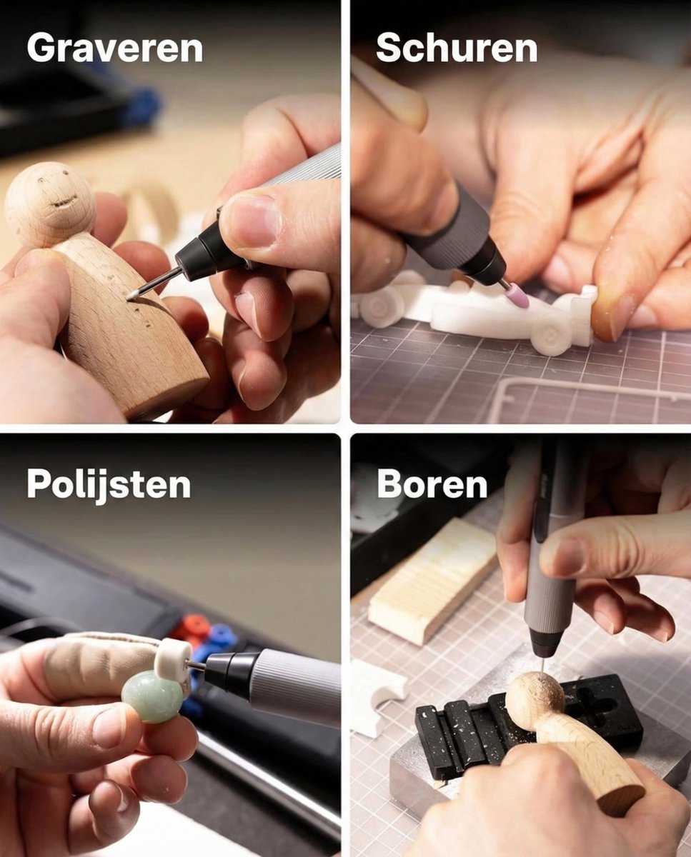 HOTO SnapBloq - Mini Roterende Tool - Graveerpen - 22.000 RPM - 38 Accessoires - Draadloos