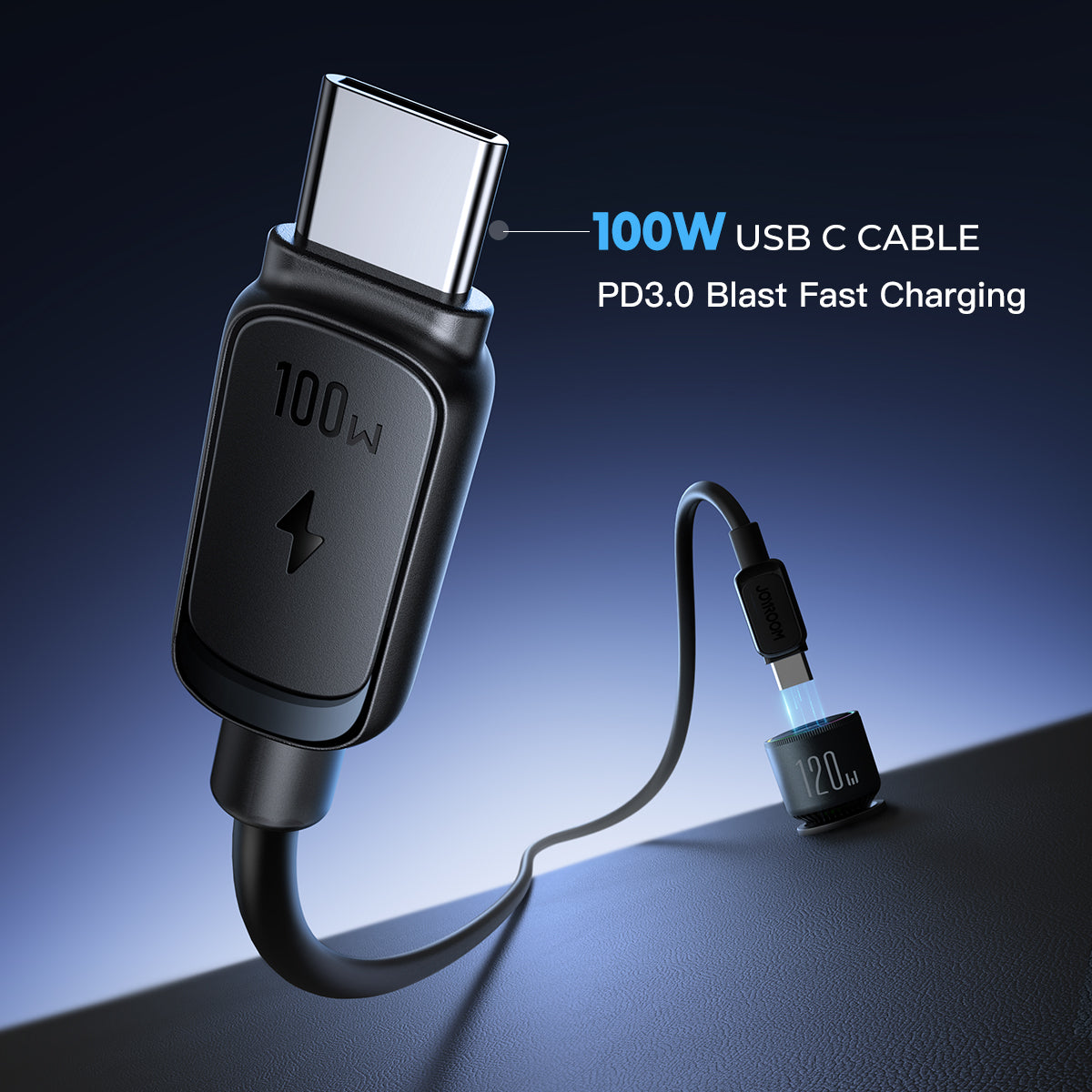 120W Autolader met USB C naar USB C Kabel