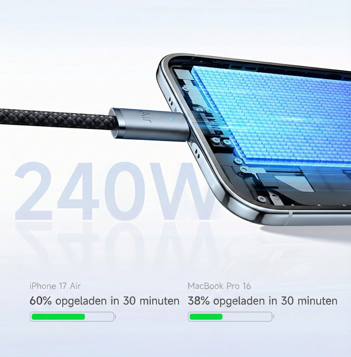 UBC C to USB C Cable - Fast Charger 240W - White