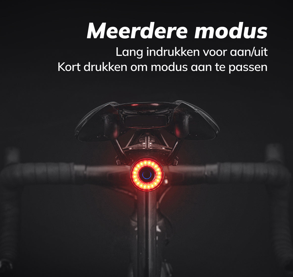 Smart Bike Tail Light with Brake Sensor - 90 lumen - Rechargeable - IPX5 Water Resistant