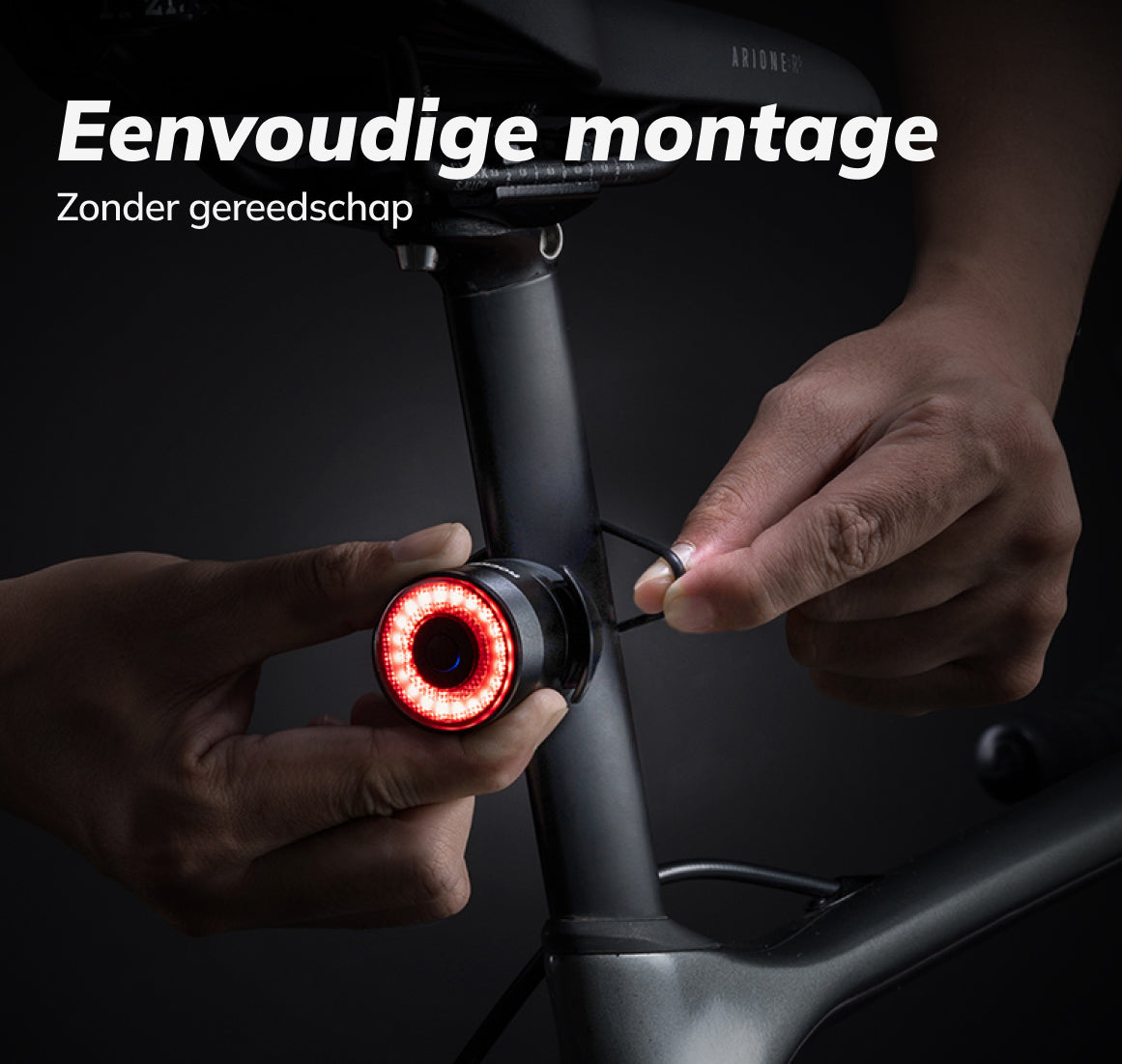 Smart Bike Tail Light with Brake Sensor - 90 lumen - Rechargeable - IPX5 Water Resistant