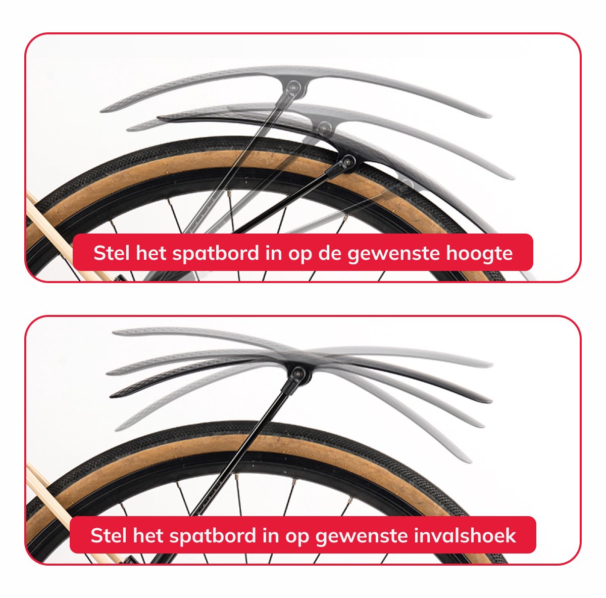 Spatbord Mountainbike & Racefiets tot 29 inch - Voorwiel en Achterwiel