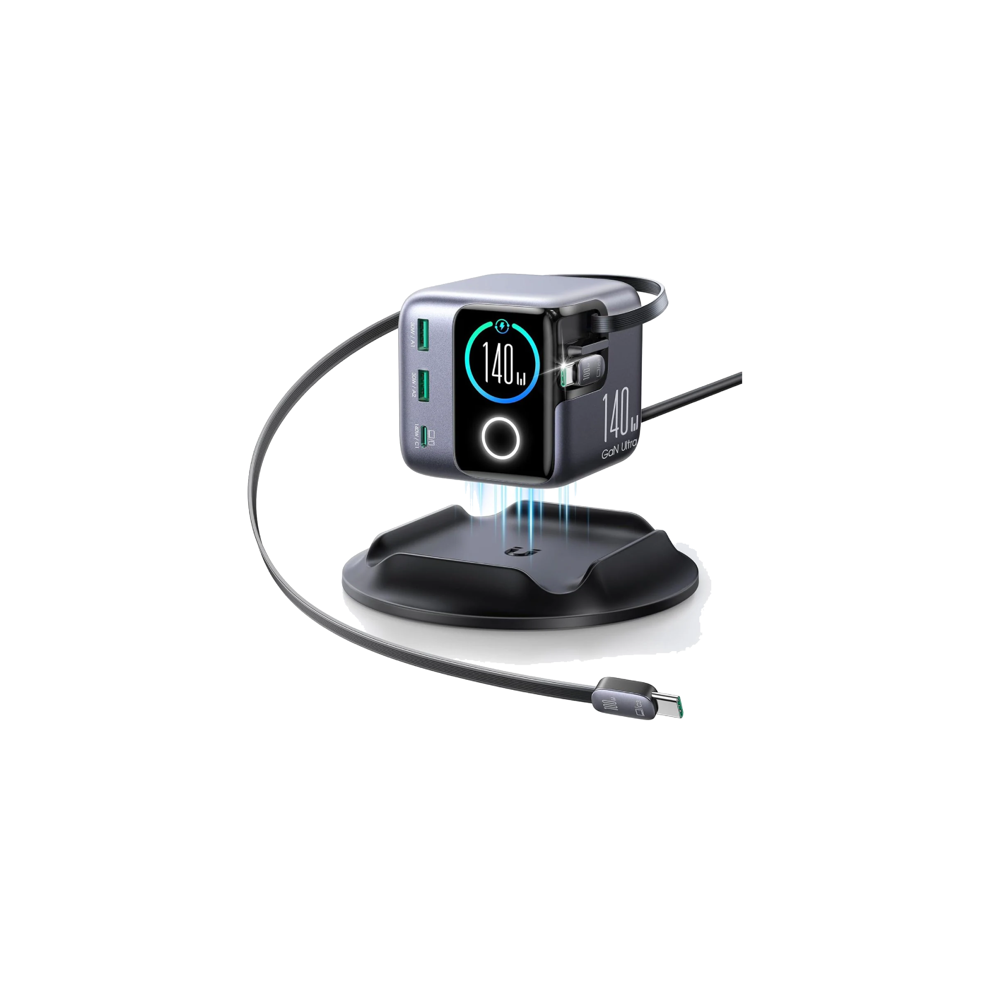 5-in-1 fast charging station 140W with 0.8M USB-C cable