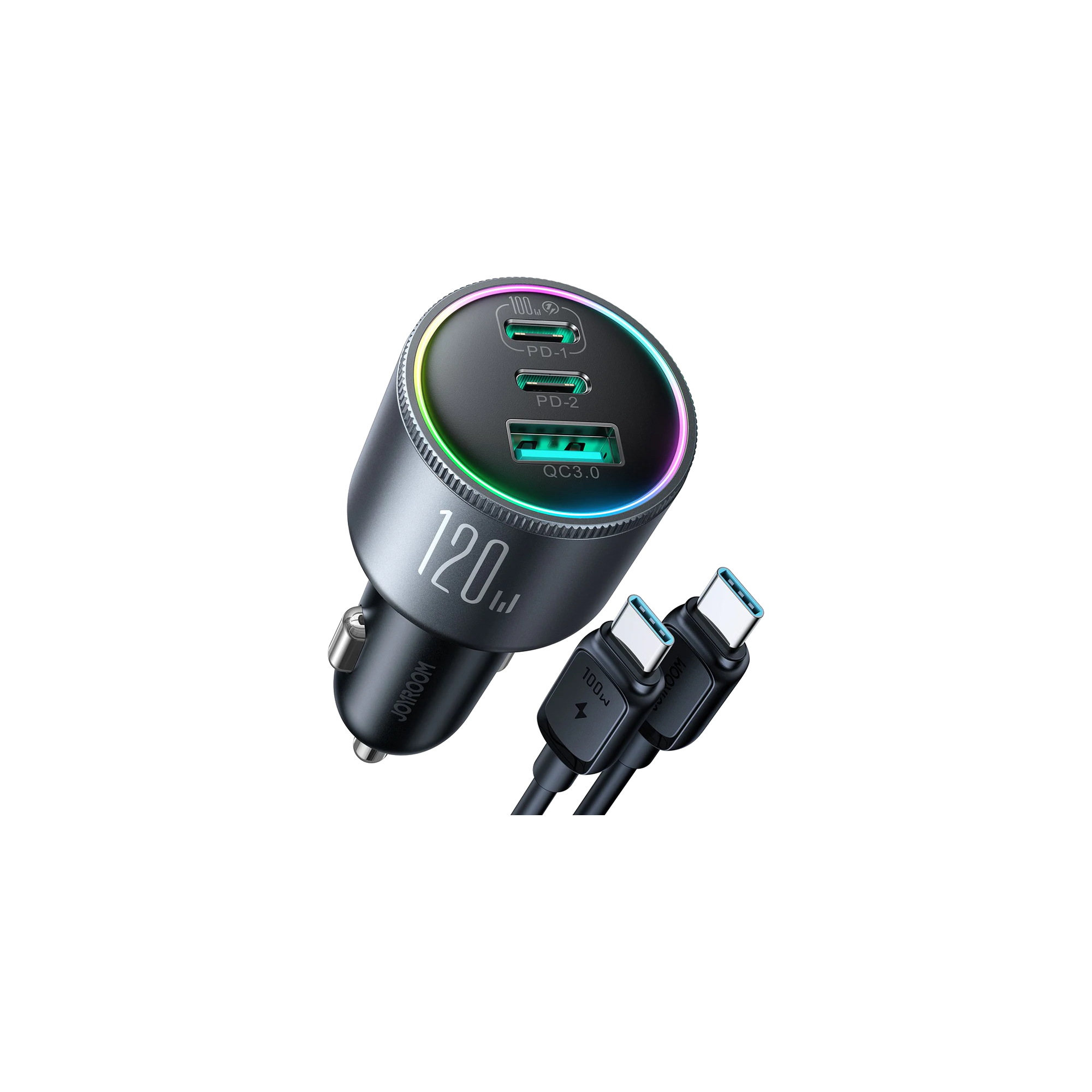 Car charger 120w with 100W USB-C cable