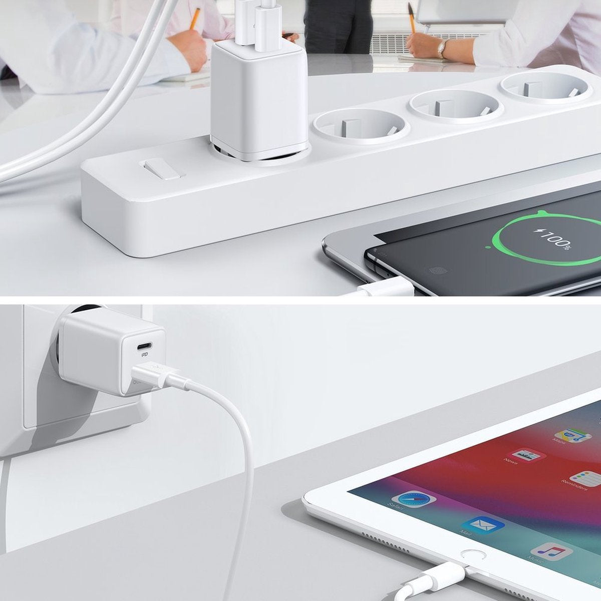JOYROOM Mini USB C en USB A Adapter - 30W Snellader - Wit