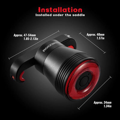 Smart Bike Tail Light with Brake Sensor - 120 lumen - Rechargeable - IPX5 Water Resistant