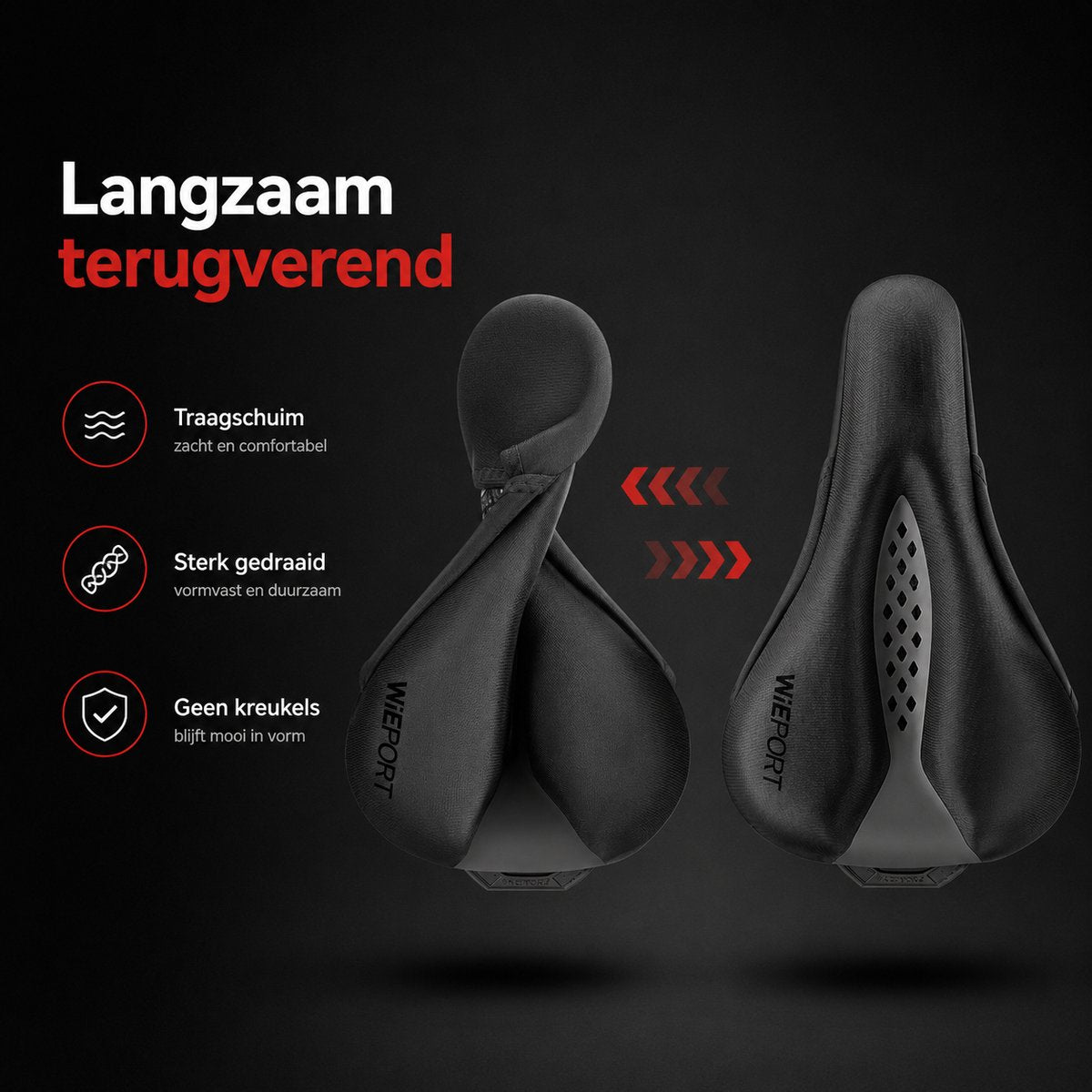 Wieport Zadelhoes Gel - MBT Racefiets - Memory Foam met Regenhoes