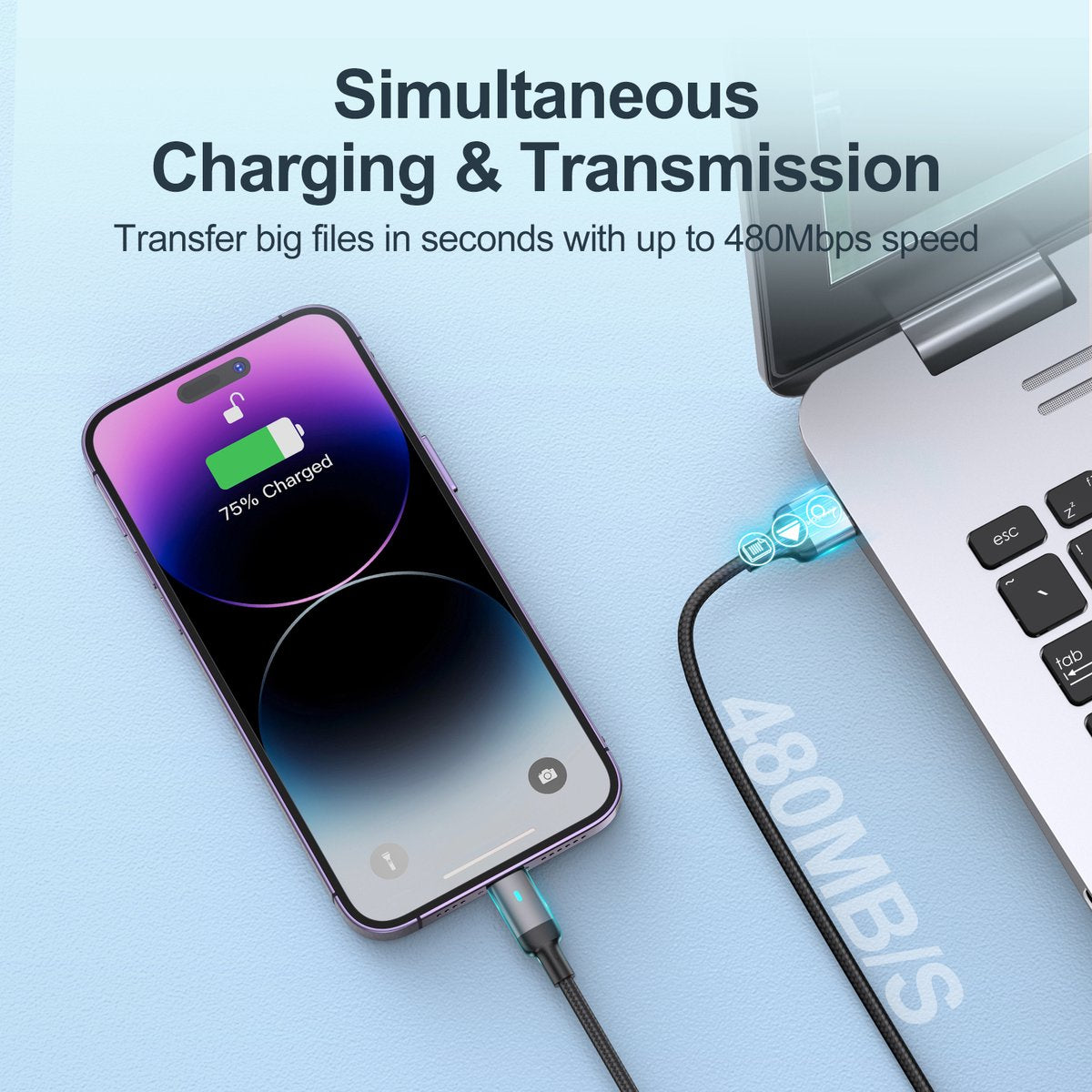 Joyroom USB C naar Lightning Kabel 2 Meter - Snellader voor iPhone 20W - Zwart