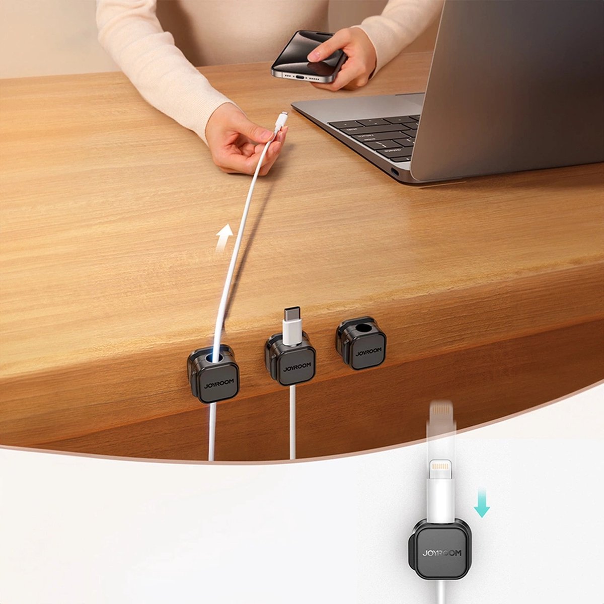 Cable organisers - Magnetic - Black