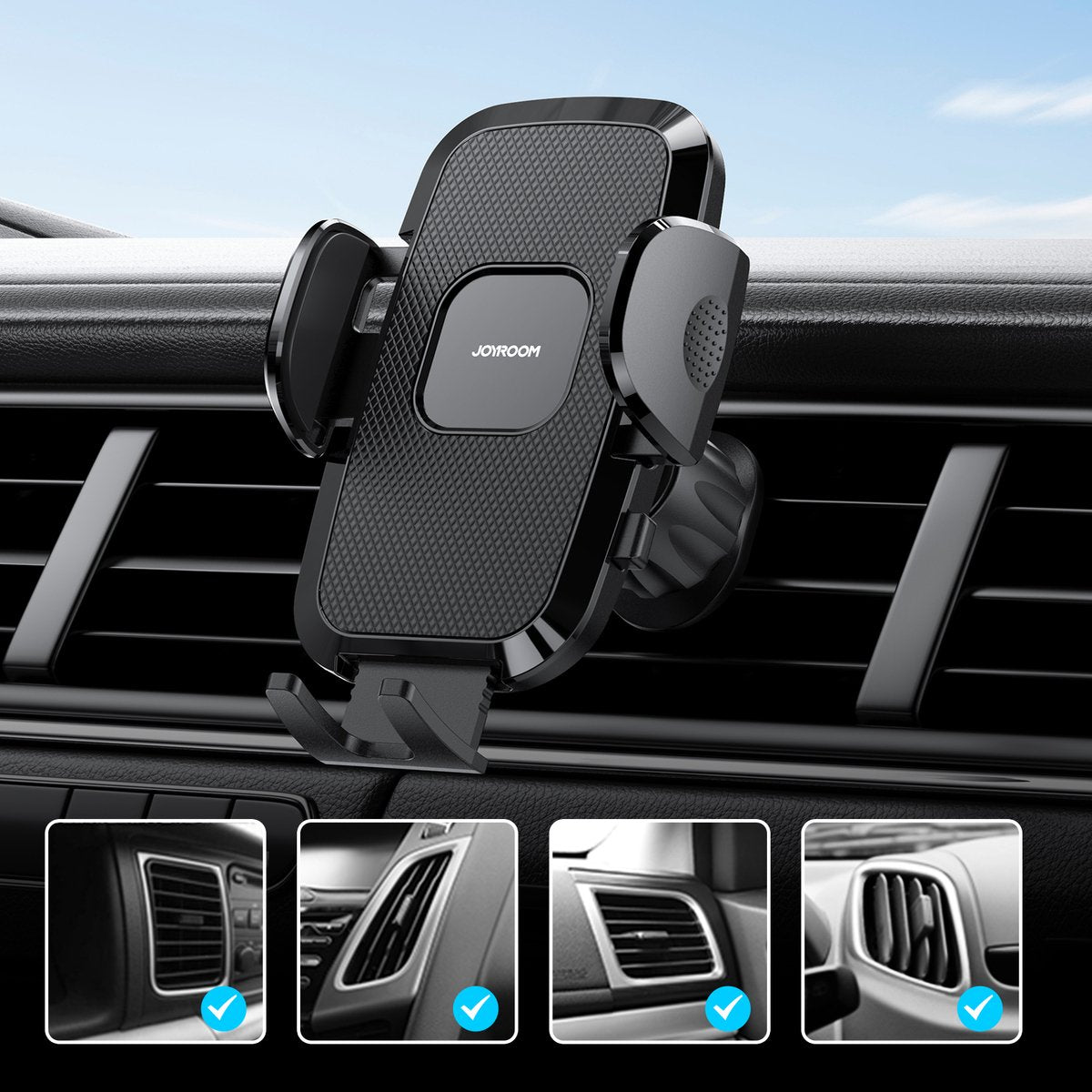 Joyroom - Telefoonhouder Auto Ventilatierooster - 360° Roterend - Zwart