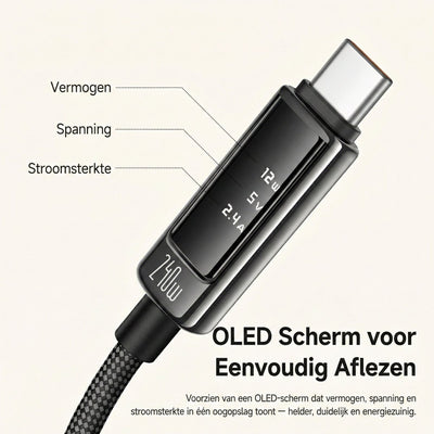 Cable USB-C to USB-C 240W with OLED Display - 1.2M