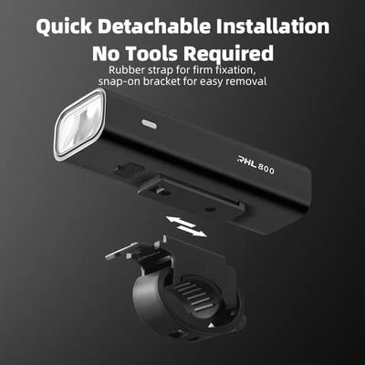 LED Voorlamp - Fietslamp - 800 Lumen - Oplaadbaar - IPX6 Waterdicht