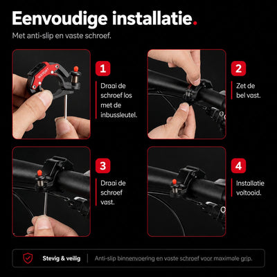 Wieport Compacte Fietsbel - Luid en Helder Geluid - RVS Aluminium - Universele Montage - Zilver