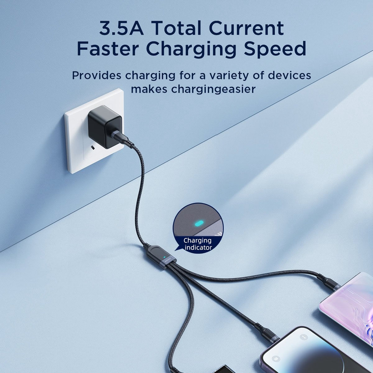 3in1 USB C naar USB C, Lightning en Micro USB