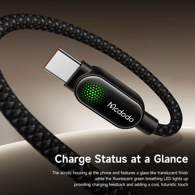 USB C to USB C Cable - 100W Fast Charger with Ambient Light - 1.2 Meter