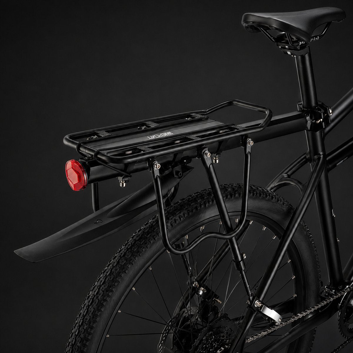 Wieport Fietsbagagedrager Mountainbike 24-29 inch - Zwart met Spatbord en Reflector