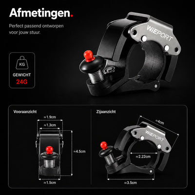 Wieport Compacte Fietsbel - Luid en Helder Geluid - RVS Aluminium - Universele Montage - Zilver