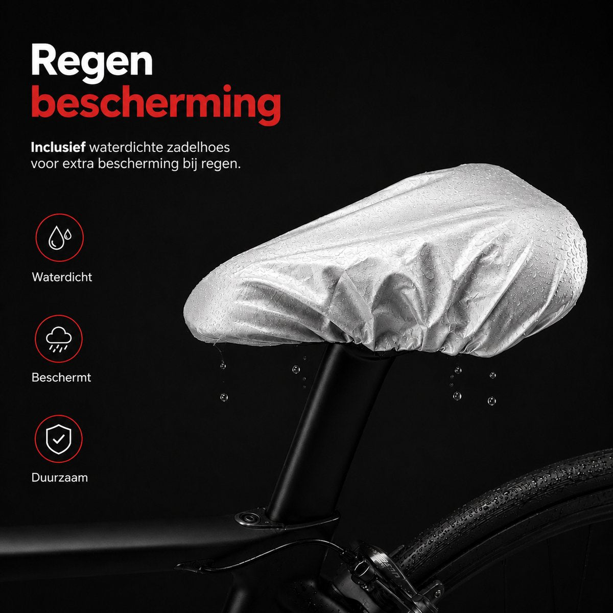 Wieport Zadelhoes Gel - MBT Racefiets - Memory Foam met Regenhoes