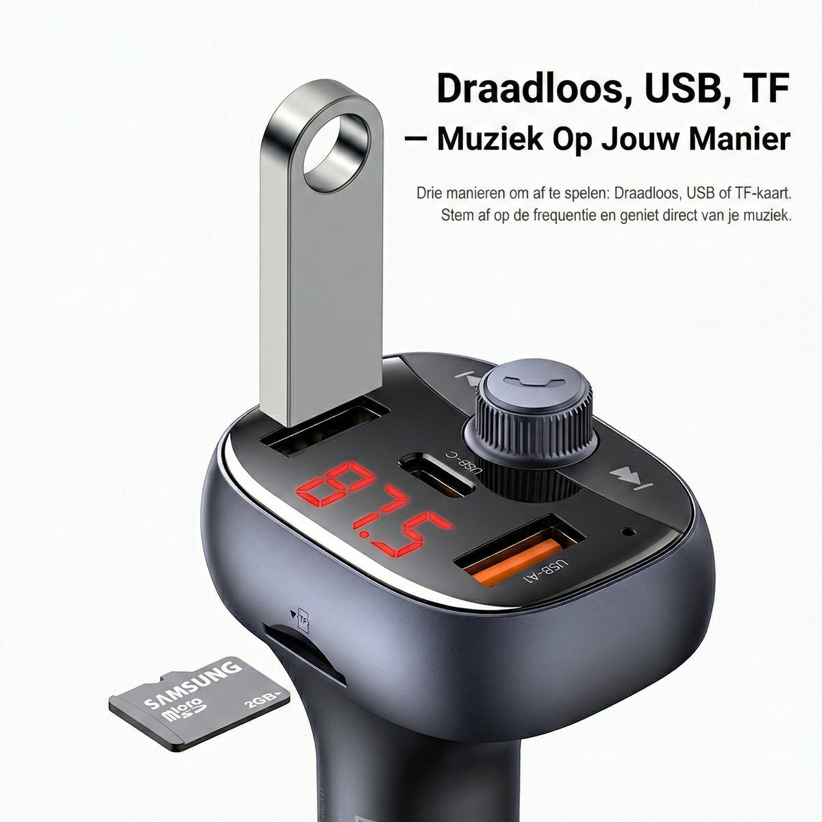 Car FM Transmitter - Micro SD - 72W Fast Charger