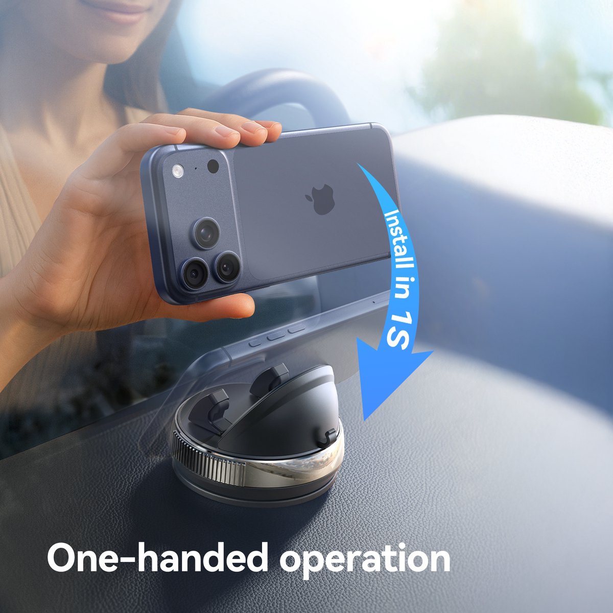 Joyroom Dashboard Telefonhalter - 360° drehbar, Schwarz - Für Auto, Wohnmobil, Schreibtisch