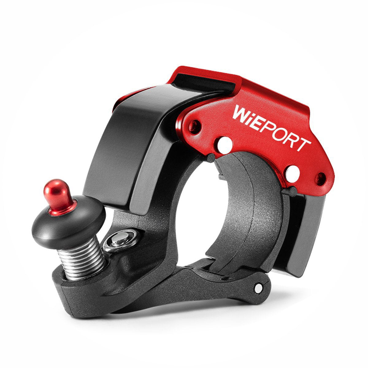 Wieport Compact Bicycle Bell - Powerful Sound - Stainless Steel Aluminum - Universal Mounting - Red