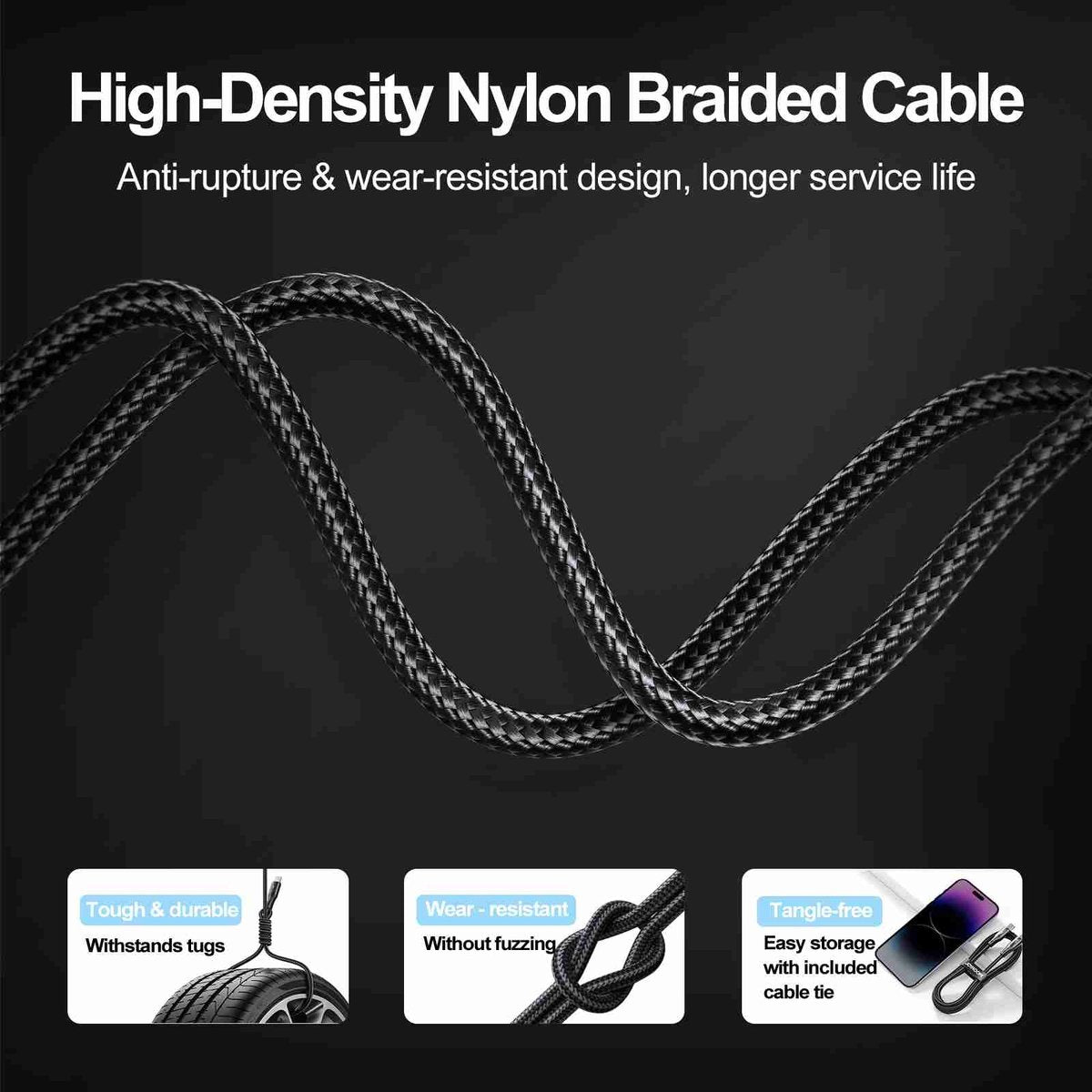 JOYROOM USB C naar USB C Kabel 1.2m 100W PD Zwart