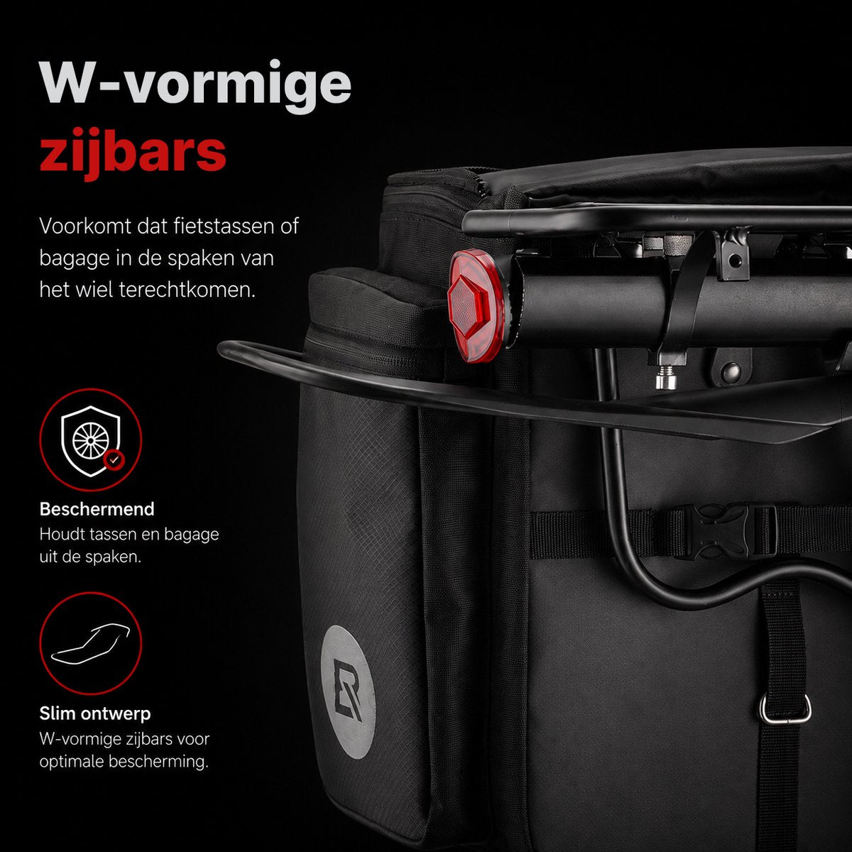 Wieport Fietsbagagedrager Mountainbike 24-29 inch - Zwart met Spatbord en Reflector